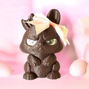 Brown Bunny 3d Print with Pink Bow Accent-Perfect gift